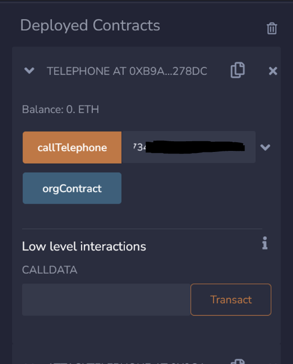 通过中间合约调用后 owner 被替换的记录。