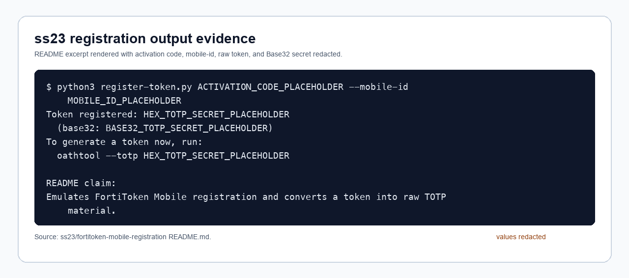 registration flow 的 raw seed 与 Base32 输出