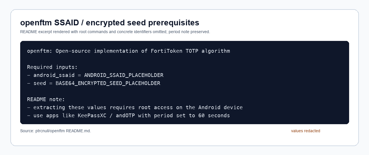 openftm 使用 encrypted seed 与 SSAID 的关系